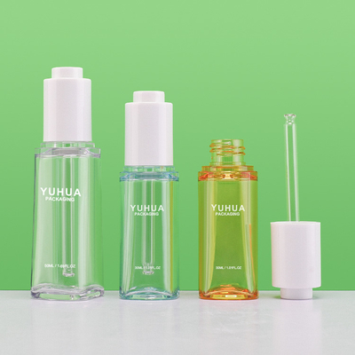 30ml 50ml点滴器の帽子が付いている注文PETGのプラスチック血清のびん