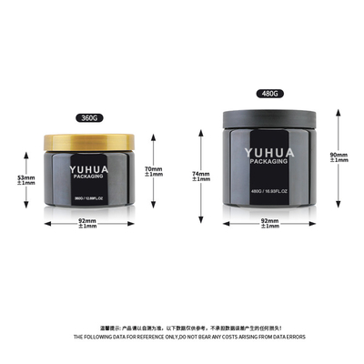 360g 480gの贅沢な化粧品の容器は平屋建家屋の帽子が付いている顔のマスクの包装の瓶をリサイクルした