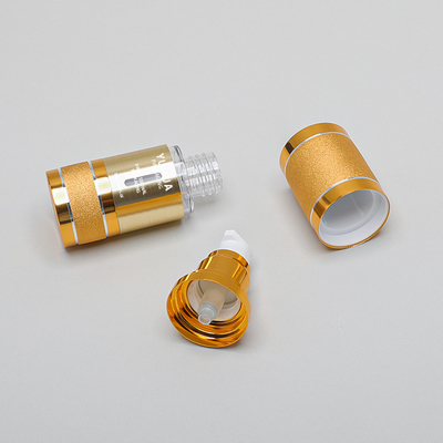 シリンダー ローション空気のないポンプびん15ml 30ml 50ml 100mlの金の空の本質ポンプびん