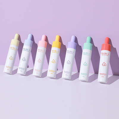 1oz白いシリンダー血清のびん化粧品の包装色のMacaronの血清の精油の点滴器のびん
