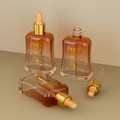 50ml エッセンス オイル セラム ボトル シルクスクリーン印刷付き スキンケアパッケージ