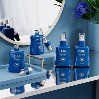 皮膚ケア 包装 印刷 ローション ポンプ ボトル 50ml トラペゾイド形
