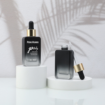 血清トナーエッセンスオイルのためのブラックグラスドロッパーボトル30ml