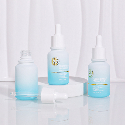 カスタムロゴ 30ml ガラス血清ボトル マットホワイト 毛油用ドロッパーボトル