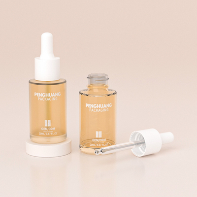 カスタマイズされたロゴ 20ml クリアグラス セラムドロッパーボトル 化粧品の包装用