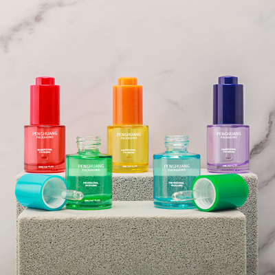 カスタム 20ml 高級 エッセンシャルオイル ガラスボトル 梱包 ドロッパー付き 血清ボトル