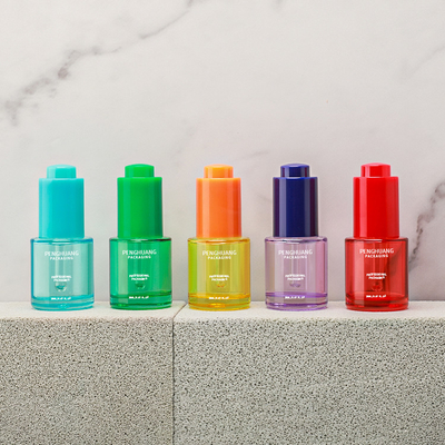 カスタム 20ml 高級 エッセンシャルオイル ガラスボトル 梱包 ドロッパー付き 血清ボトル