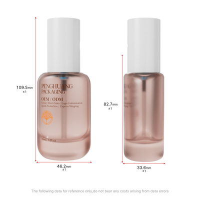 トランスペアレント ファンデーション ガラス ボトル 30ml 1oz 卸売 蓋付き 空のファンデーション ボトル