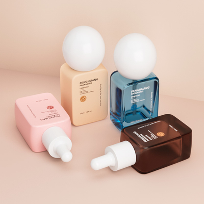 Luxury Wholesale Foundation Bottles 30ML Round Ball Cap Thick Bottom Empty Liquid Foundation Bottles