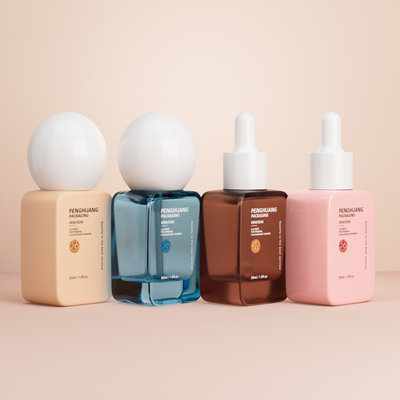 Luxury Wholesale Foundation Bottles 30ML Round Ball Cap Thick Bottom Empty Liquid Foundation Bottles