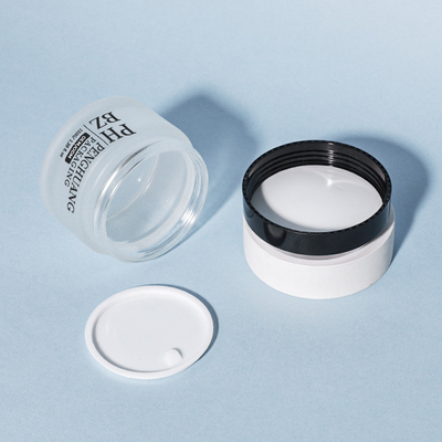 5-100g マットガラス化粧品ジャー 丸底 フェイスクリームジャー 白蓋付き