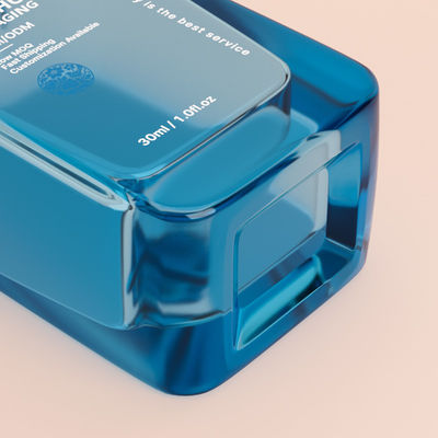 空き卸売ポンプボトル 30ml 丸いボールキャップ 平方ガラス液体基礎ボトル