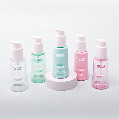 プラスチックフェイシャルボディローションポンプボトル 50ml 円錐形オイルセラムボトル 効果的なスキンケアソリューション用