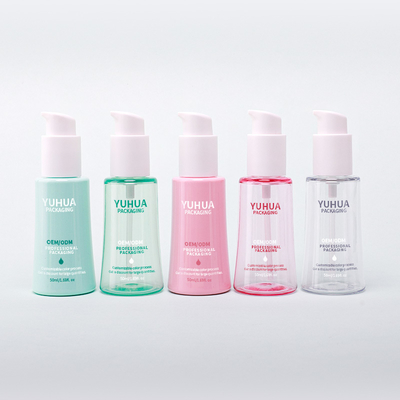 プラスチックフェイシャルボディローションポンプボトル 50ml 円錐形オイルセラムボトル 効果的なスキンケアソリューション用