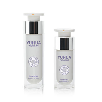 Custom 30ml 50ml PP Material Airless Pump Bottle for Face Cream and Serum Lotion Refillable Double Wall Design