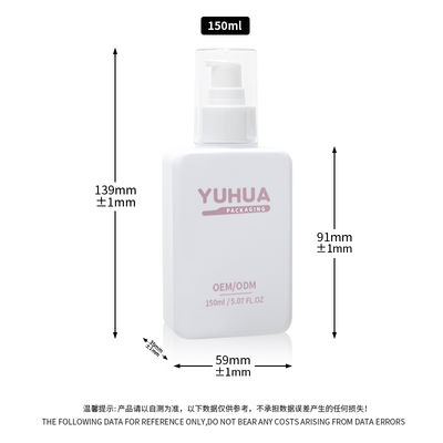 150ml Flat Square PET Plastic Pump Bottle Customized for Shampoo and Lotion with MOQ 10,000PCS