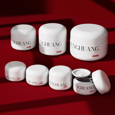 リップバーム用カスタムクリームガラスジャー（白/透明/カスタム、カスタマイズされたロゴとカスタムカラー/印刷付き）