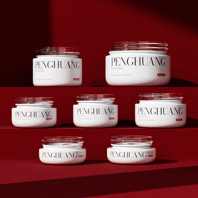 リップバーム用カスタムクリームガラスジャー（白/透明/カスタム、カスタマイズされたロゴとカスタムカラー/印刷付き）