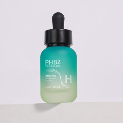 顧客要求に応じて血清滴滴瓶 30ml ガラス丸型マット滴滴瓶キャップ 耐久性 包装オプション