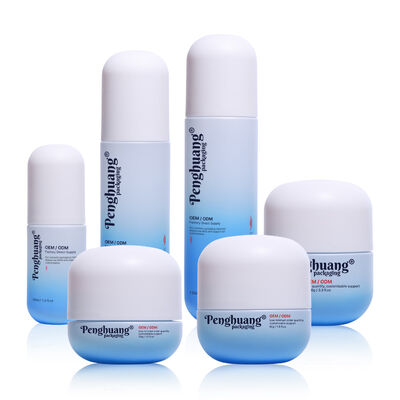 シルクスクリーン印刷表面処理をカスタムロゴとカラーパーソナライゼーションを提供するガラス化粧品パッケージセット