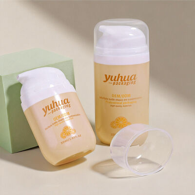 化粧品包装・液体保管用、エアレスポンプ・フロスト加工表面付きPP製プラスチックローションボトル