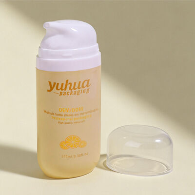 化粧品包装・液体保管用、エアレスポンプ・フロスト加工表面付きPP製プラスチックローションボトル