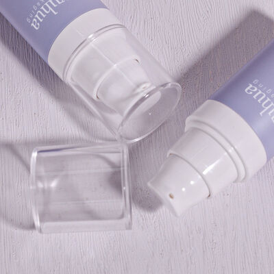化粧品美容液化粧水容器用、リサイクル可能なプラスチック製ローションボトル（エアレスポンプ・スクリューキャップ付き）、カスタムロゴ印刷対応