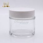 60g Frosted Cream Glass Jars Plastic Cap Eco Friendly For Cosmetic