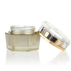 Skincareの六角形のガラス瓶を包む贅沢な30g化粧品の瓶