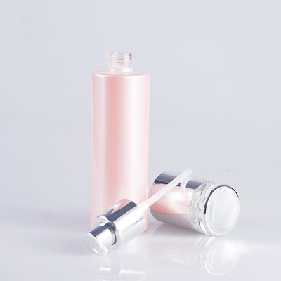 ピンクの絵画100ml 3.4ozガラス スキン ケアのローションのための化粧品ポンプびん