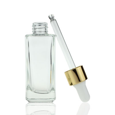 35ml正方形の点滴器のびんSkincareは血清の化粧品のガラス ビンS025を注目する