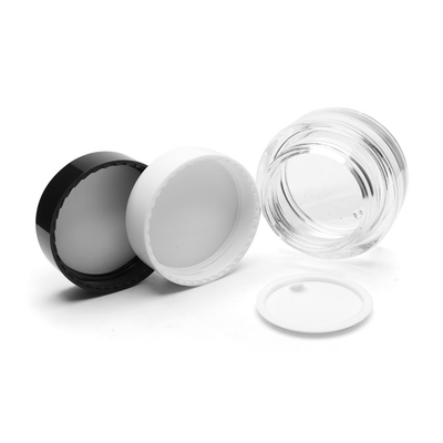平らな円形の表面クリームの瓶の明確なガラス クリーム色の瓶50g 30gを包む化粧品