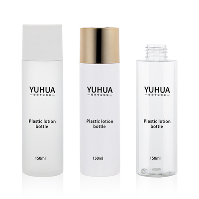 帽子との手のSanitizerのローション ペット プラスチックびん空の透明な150ml