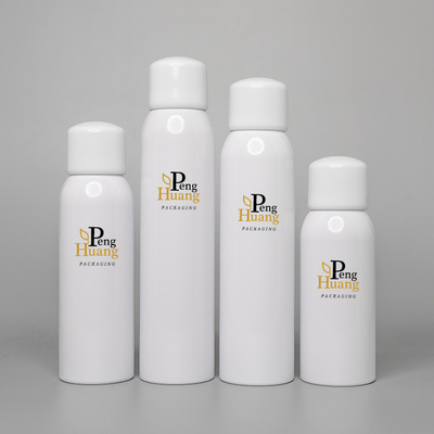 良い価格 プラスチック ペット日焼け止めのスプレーのびんOEM白く空気のないポンプ帽子120ml 180ml 200ml オンライン