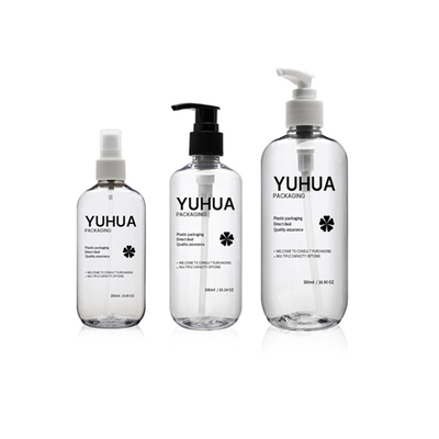 250ml 300ml 500mlペット シャンプーはポンプを搭載する明確なプラスチック スプレーのびんをびん詰めにする