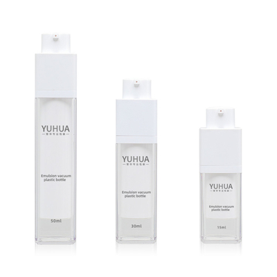 液体の基礎ディスペンサー ペット プラスチックびんの透明な二重壁15ml 30ml 50ml