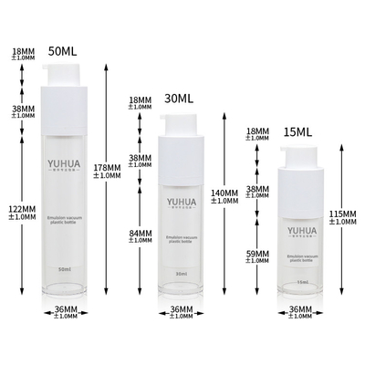 空気のないペット プラスチックびん15ml 30ml 50mlの透明な丸型