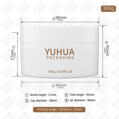 300g PPのプラスチック瓶の単一の壁PPのガスケットが付いている白い色の瓶そして帽子