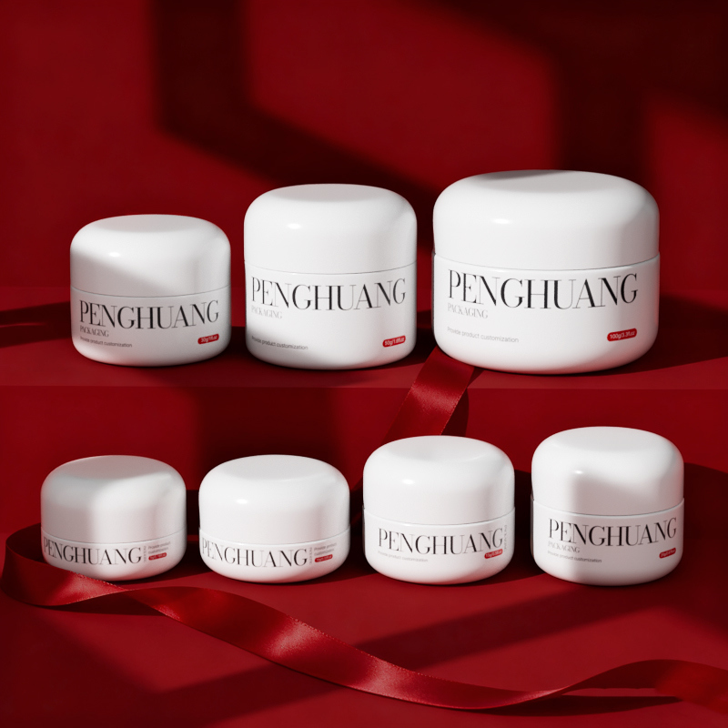 リップバーム用カスタムクリームガラスジャー（白/透明/カスタム、カスタマイズされたロゴとカスタムカラー/印刷付き）