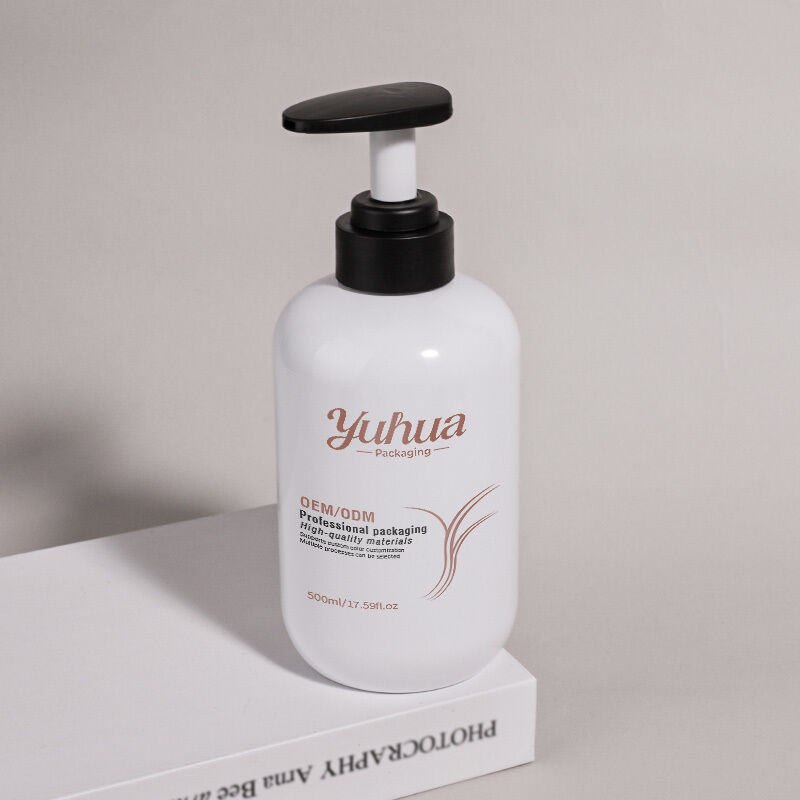 500ml 円形 PET 化粧品ボトル リサイクル可能な材料で作られ,化粧品の持続可能なパッケージングイニシアチブをサポート