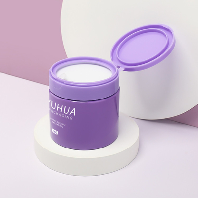 フリップ上の帽子の二重壁100g 120g 150g 180g 240gが付いている紫色のプラスチック包装の瓶