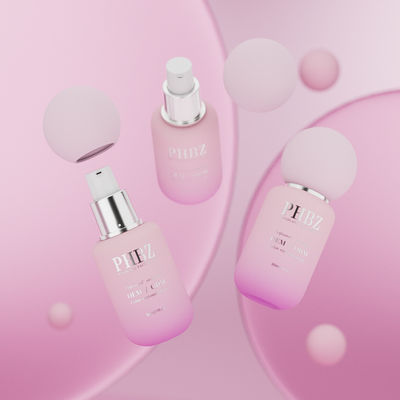 丸いガラスクリームローションボトル 30ml カスタマイズされたロゴ