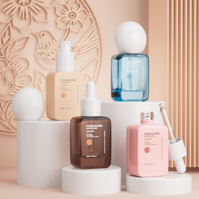 高級卸売ファンデーションボトル 30ML 丸型ボールキャップ 厚底 空の液体ファンデーションボトル