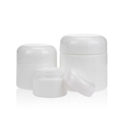 15g 50g 100gのオパール ガラスのびんの化粧品の包装の白い陶磁器のびん