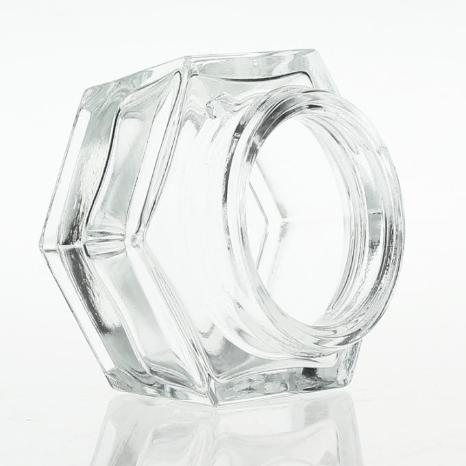 製造所の透明なskincareはアクリルの帽子およびカバーが付いている50gガラス正方形の化粧品の瓶を震動させる