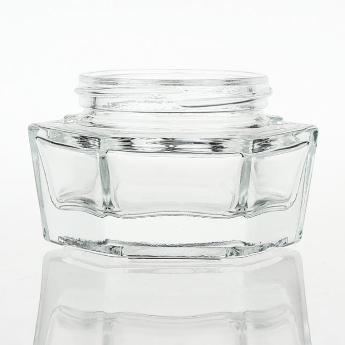製造所の透明なskincareはアクリルの帽子およびカバーが付いている50gガラス正方形の化粧品の瓶を震動させる