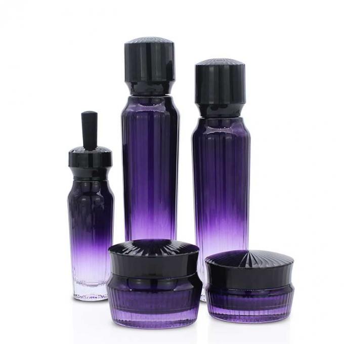 卸し売り注文の紫色多彩で贅沢な120ML 100ML 50ML 50G 30Gの化粧品のガラス ビンおよび容器