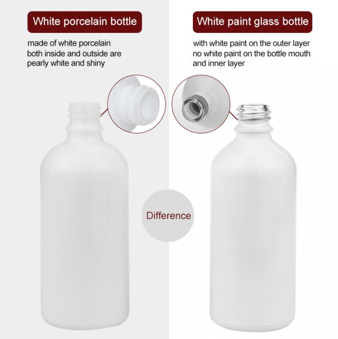 注文の空のOpal白い磁器の化粧品の包装の円形のガラス ビンの瓶は化粧品のガラス ビンを置いた