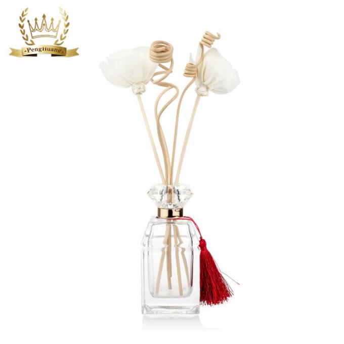 家の装飾的な空の芳香剤の香りの水晶帽子が付いているガラスReedの拡散器のびん