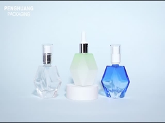 オーダーメイド 独特の形 凍結した緑色のガラス 血清滴滴瓶 30ml エッセンシャルオイル ボトル